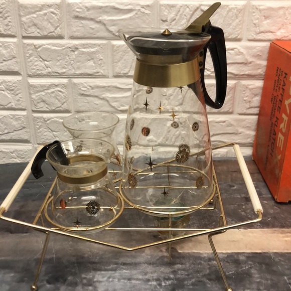 Pyrex Kitchen Vtg Pyrex Starburst Kaffee Klatch Glass Carafe Sugar